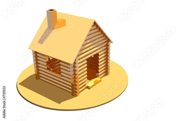 Fototapeta log cabin model