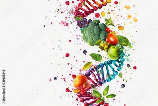 Obraz Nutrigenomics and Personalized Nutrition: Nutrigenomics, the study of how genetics influence responses to diet