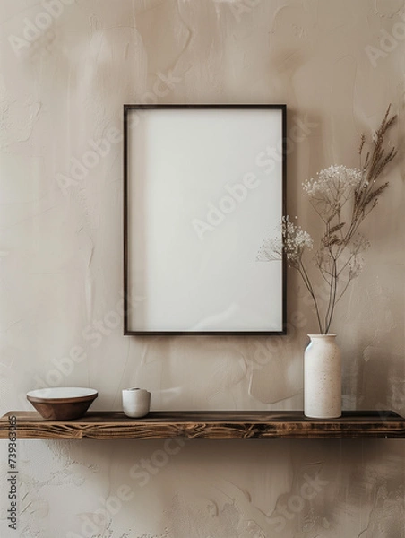 Fototapeta Mockup blank canvas in urban room