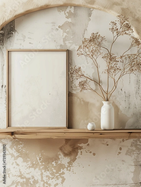 Fototapeta Mockup blank canvas in urban room