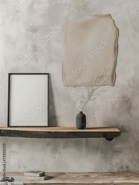 Fototapeta Mockup blank canvas in urban room