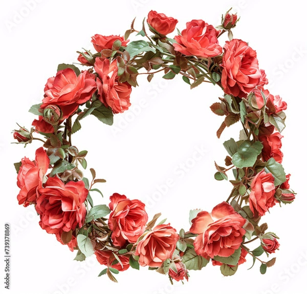 Fototapeta Bountiful Wreath: Roses and Berries in Harmony