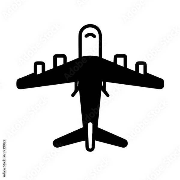 Fototapeta  Plane Icon, Aircraft Icon: A Simple and Elegant Representation of Air Travel.