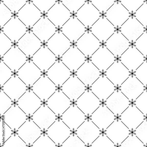 Fototapeta Seamless simple pattern with snowflakes