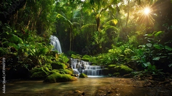 Fototapeta waterfall background very cool