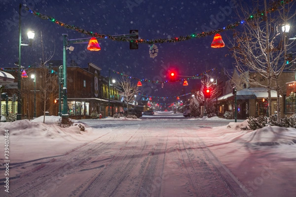 Obraz Small Town Christmas Lights