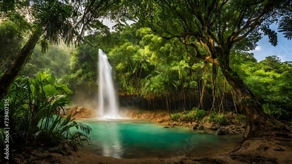 Fototapeta waterfall background very cool