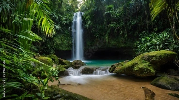 Fototapeta waterfall background very cool