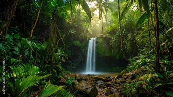 Fototapeta waterfall background very cool