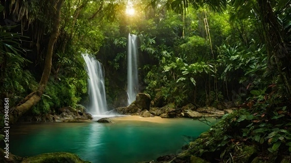 Fototapeta waterfall background very cool