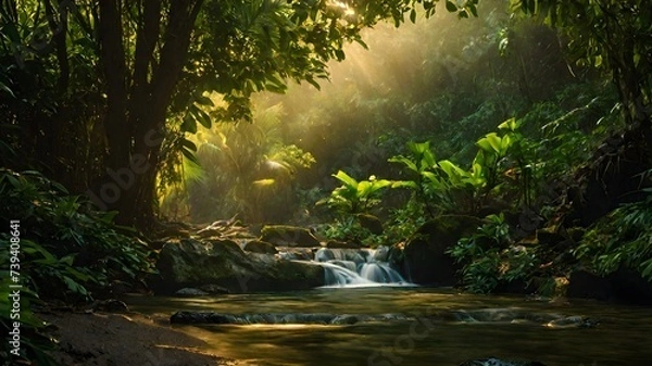 Fototapeta waterfall background very cool