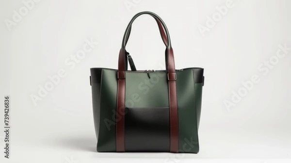 Obraz green handbag isolated on white background