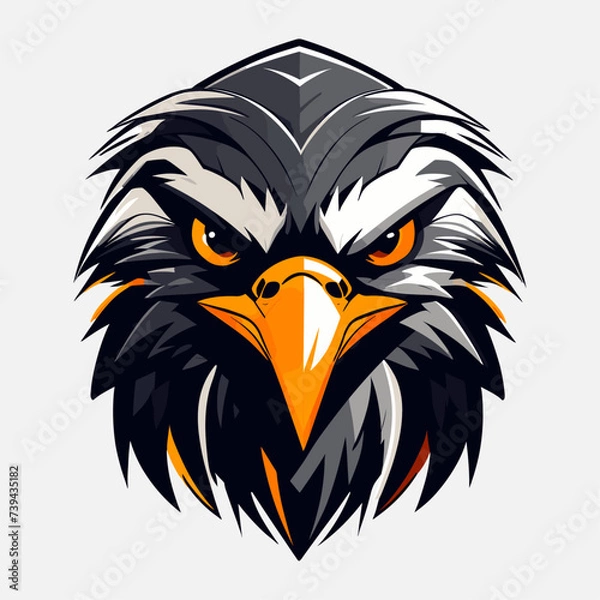 Fototapeta sharp eagle head vector illustration