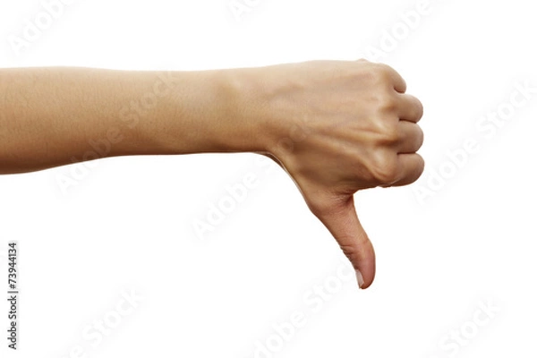Obraz Handzeichen Daumen runter 3