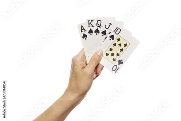 Obraz Hand hält Royal Flush