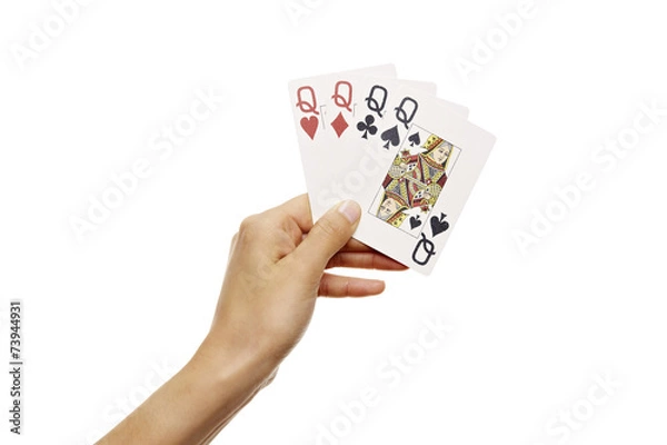 Obraz Hand hält vier Damen