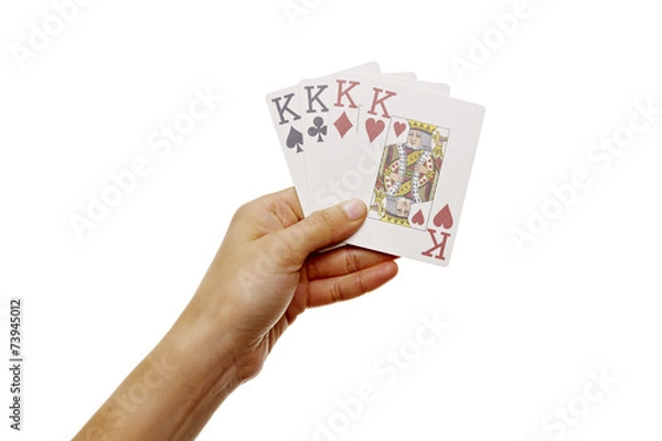 Obraz Hand hält vier Könige