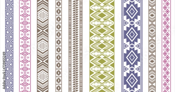 Obraz Embroidery ribbon vector patterns, lace seamless border, fashion