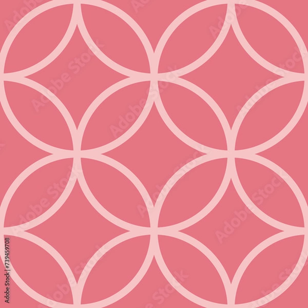Fototapeta Seamless asian background pattern.Abstract geometric circle lines. Traditional japanese ornament.