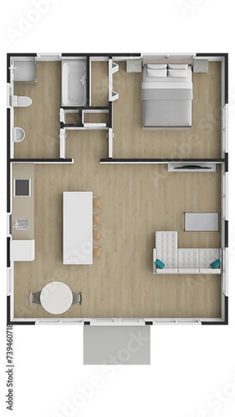 Obraz Floor Plan. Apartment Blueprint with Construction Elements. House Project
