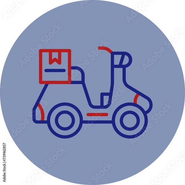 Fototapeta Delivery Bike Line Two Circle Icon