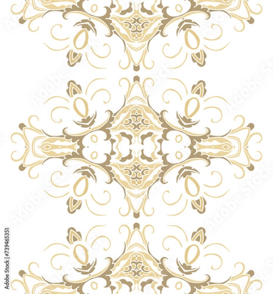Fototapeta Golden border ornament,  on white background, ornamental decor