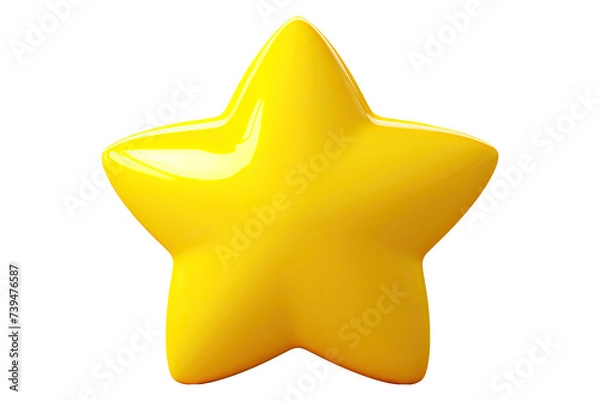 Fototapeta 3D Yellow Star Isolated on the white background