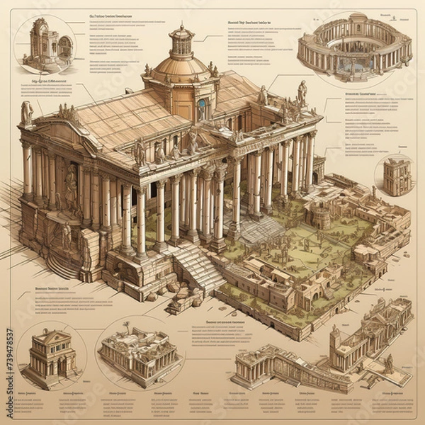 Obraz ancient greek temple education