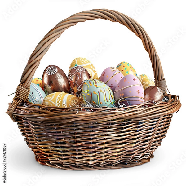Obraz easter eggs in basket