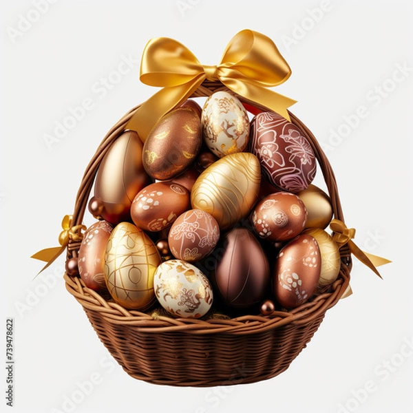 Obraz chocolate easter eggs in basket