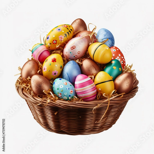 Obraz easter eggs in basket