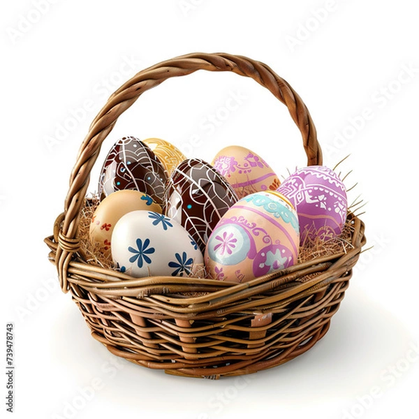 Obraz easter eggs in basket