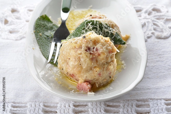 Obraz piatto di knödel frontale