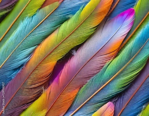 Fototapeta colorful rainbow feathers background