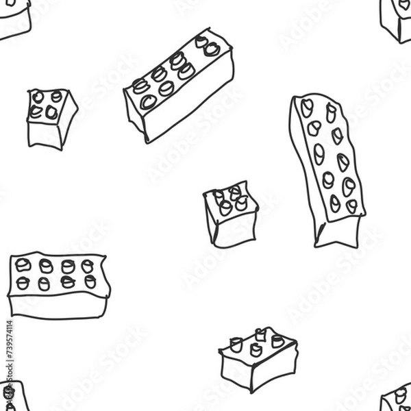 Fototapeta Seamless pattern, and depicting the details of a children's construction set.