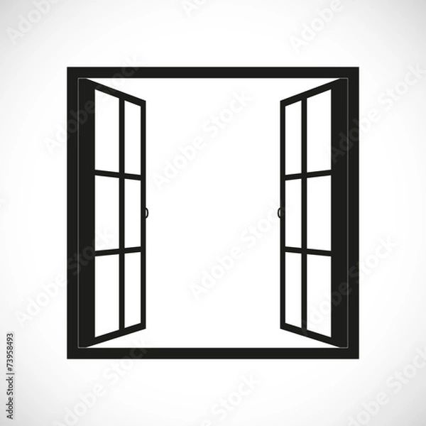 Obraz Windows-half open window vector