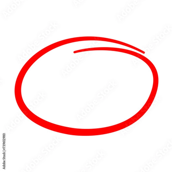 Fototapeta Red Circle Line Pencil Vector 