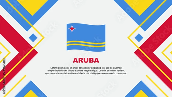 Fototapeta Aruba Flag Abstract Background Design Template. Aruba Independence Day Banner Wallpaper Vector Illustration. Aruba Illustration