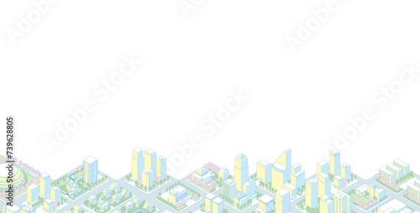 Obraz 街並みの立体図. 都市の景観. 