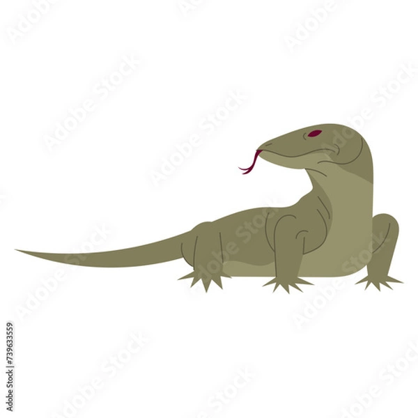 Obraz Komodo Cartoon Style Illustration
