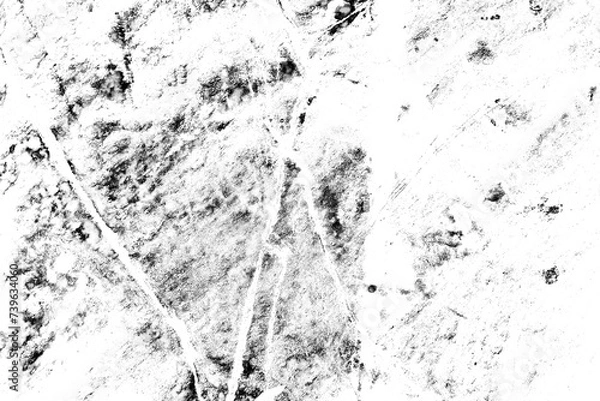 Fototapeta Black and white grunge background. Abstract monochrome texture of cracks, scuffs, chips, dust