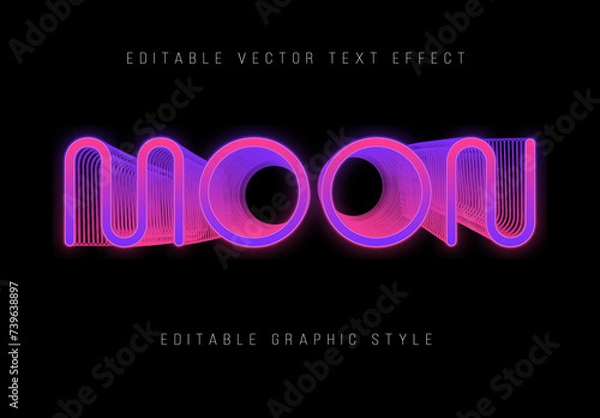 Fototapeta Moon Editable Text Effect