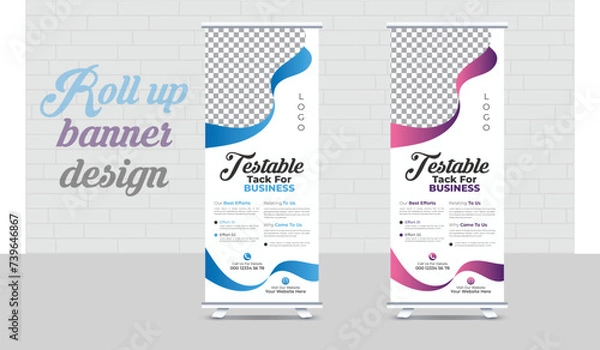 Obraz An editable roll up  banner design template.