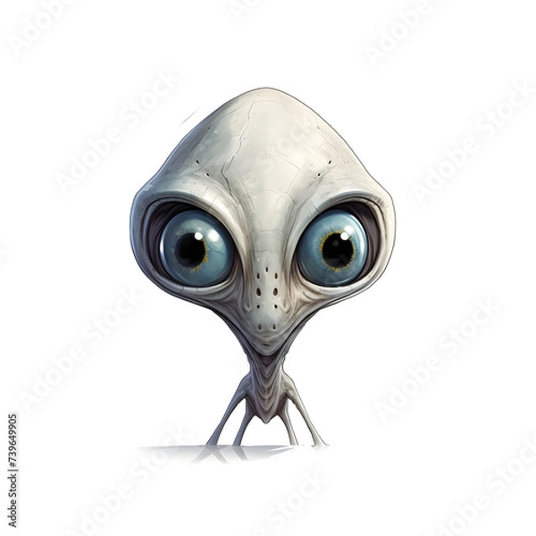 Fototapeta Alien Head with white background, alien head, white background alien head