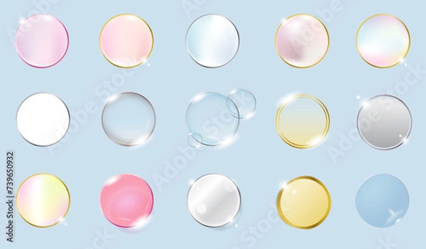 Obraz 背景透過の輝く円形フレーム