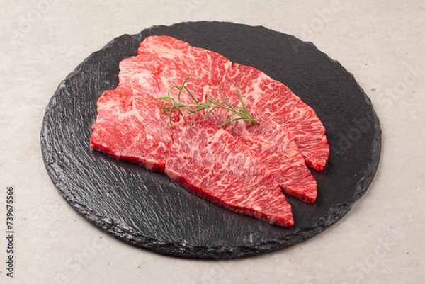 Obraz  Beef: Meat attached to the top of a cow's ribs.