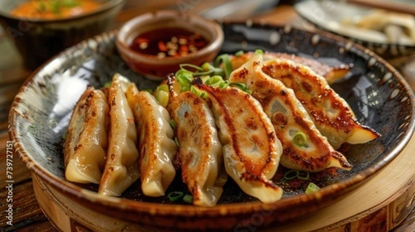 Obraz Chicken Ebi Gyoza. Generative AI