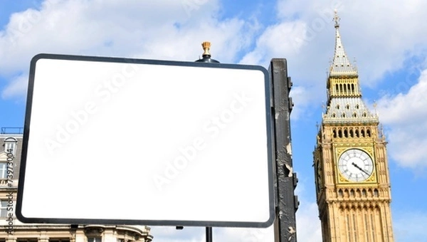 Obraz Pusty znak ulicy w centrum Londynu