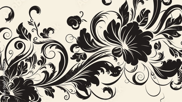 Fototapeta Abstract hand-drawn vintage-style damask patterns. simple Vector art