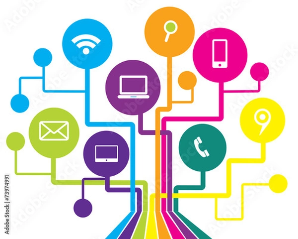 Obraz Communication tree with rounded corner